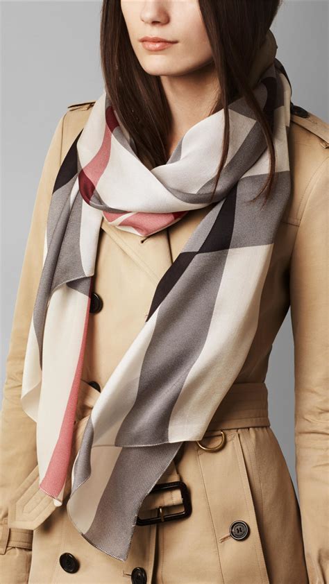 burberry satin silk scarf|burberry silk scarf women.